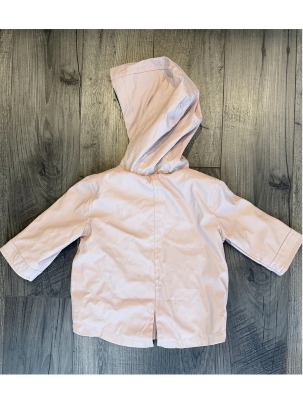 Gymboree Blush Pink Hooded Rain Jacket 3-6M Minimalist Baby Coat Scandi Coastal